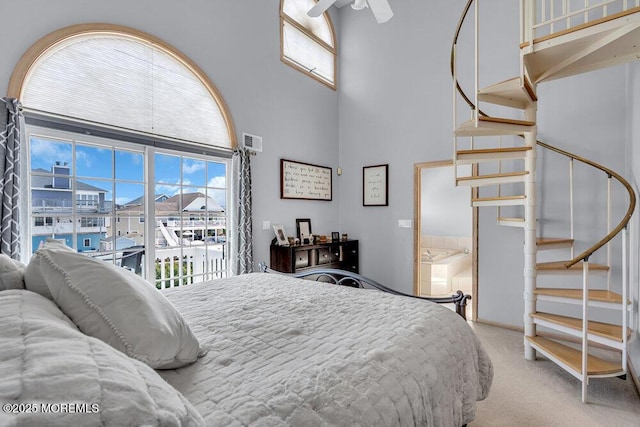 17 W Coral Dr, Brick, NJ 08723 - bedroom with light colored carpet, multiple windows, and a high ceiling