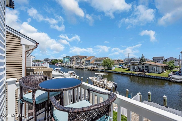 17 W Coral Dr, Brick, NJ 08723 - balcony with a water view, a residential view, and a dock