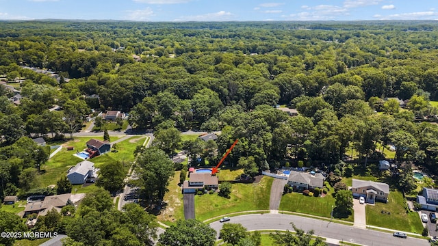 1 Spruce Way, Manalapan, NJ 07726 - aerial overview of property's location featuring a forest and nearby suburban area