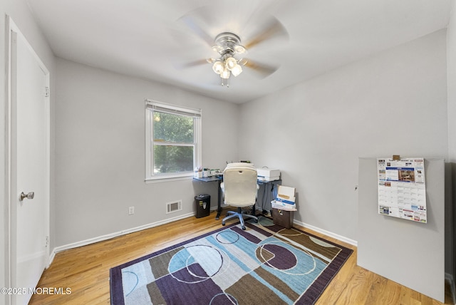 1 Spruce Way, Manalapan, NJ 07726 - office area featuring ceiling fan and wood finished floors
