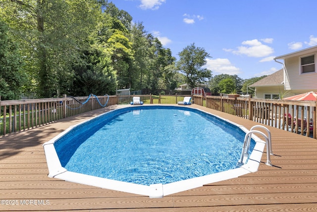 1 Spruce Way, Manalapan, NJ 07726 - view of pool featuring a wooden deck