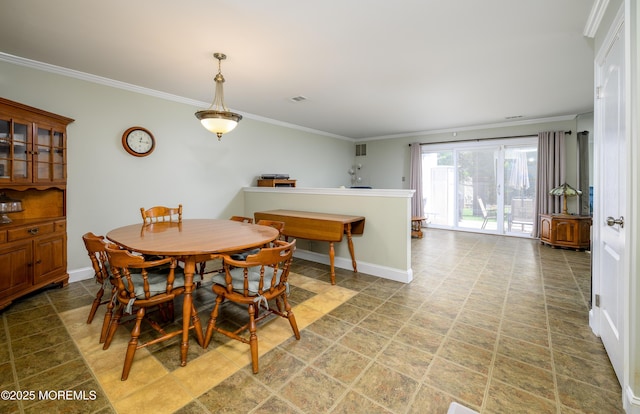 45 Liverpool Ct Unit 10, Freehold, NJ 07728 - dining area featuring crown molding and light stone finish flooring
