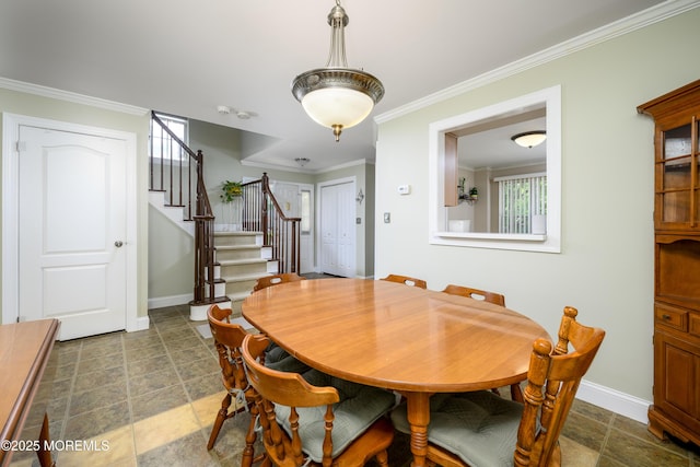 45 Liverpool Ct Unit 10, Freehold, NJ 07728 - dining room with stairs and ornamental molding