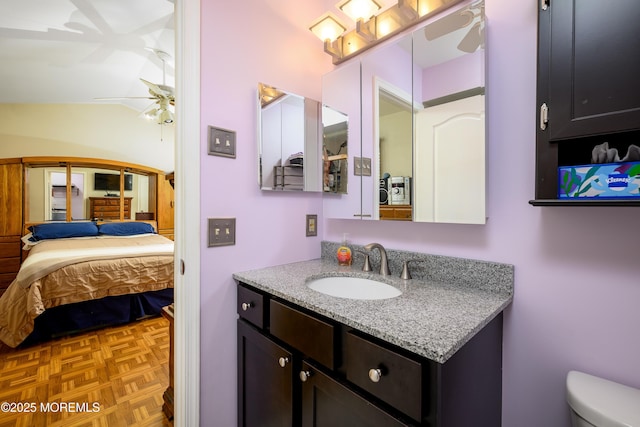 45 Liverpool Ct Unit 10, Freehold, NJ 07728 - ensuite bathroom featuring vanity and ceiling fan