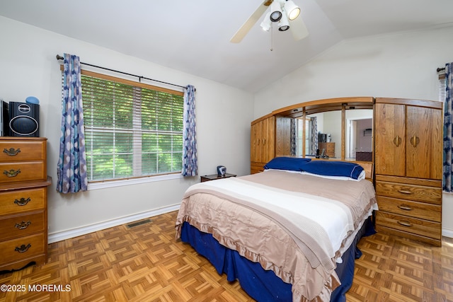 45 Liverpool Ct Unit 10, Freehold, NJ 07728 - bedroom featuring vaulted ceiling and a ceiling fan