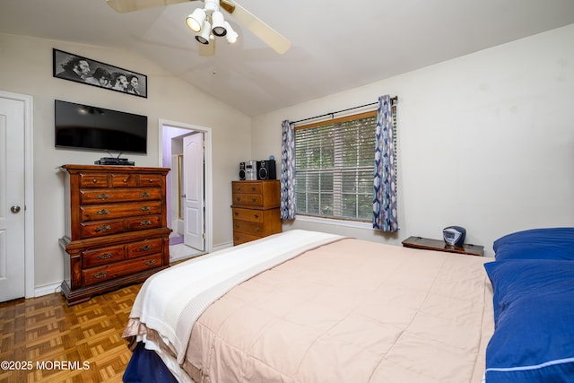 45 Liverpool Ct Unit 10, Freehold, NJ 07728 - bedroom with lofted ceiling and ceiling fan