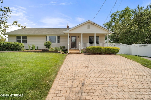 6 Frances Ct, Red Bank, NJ 07701 - view of front of house featuring covered porch, a chimney, and driveway