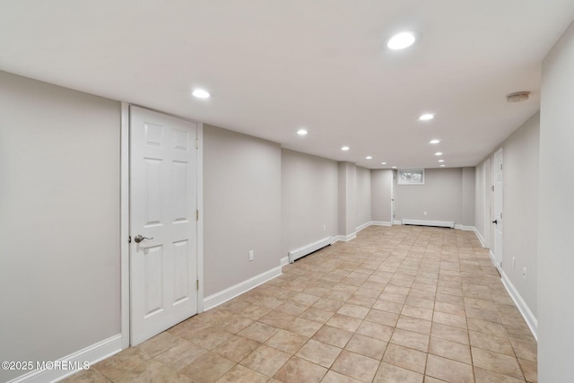6 Frances Ct, Red Bank, NJ 07701 - finished basement featuring a baseboard radiator and recessed lighting