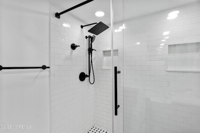 6 Frances Ct, Red Bank, NJ 07701 - bathroom featuring a stall shower and recessed lighting