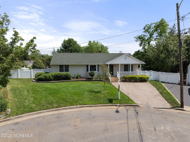 6 Frances Ct, Red Bank, NJ 07701 - view of front of property with covered porch, decorative driveway, a chimney, and a gate