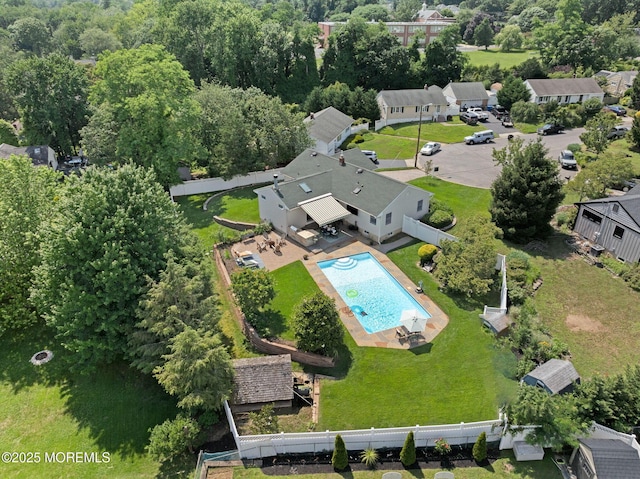 6 Frances Ct, Red Bank, NJ 07701 - aerial view of residential area featuring a pool