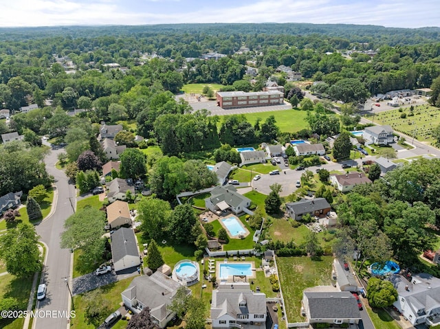 6 Frances Ct, Red Bank, NJ 07701 - aerial view of property and surrounding area with a heavily wooded area and nearby suburban area