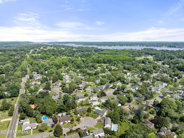 6 Frances Ct, Red Bank, NJ 07701 - aerial view of a nearby body of water and a heavily wooded area
