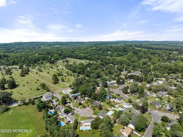 6 Frances Ct, Red Bank, NJ 07701 - aerial overview of property's location with a forest