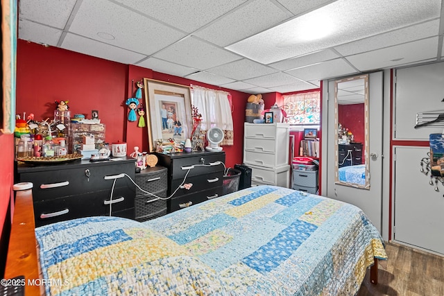 612 Grier Ave, Elizabeth, NJ 07202 - bedroom featuring wood finished floors and a paneled ceiling