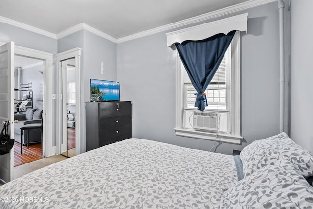 612 Grier Ave, Elizabeth, NJ 07202 - bedroom featuring ornamental molding and cooling unit