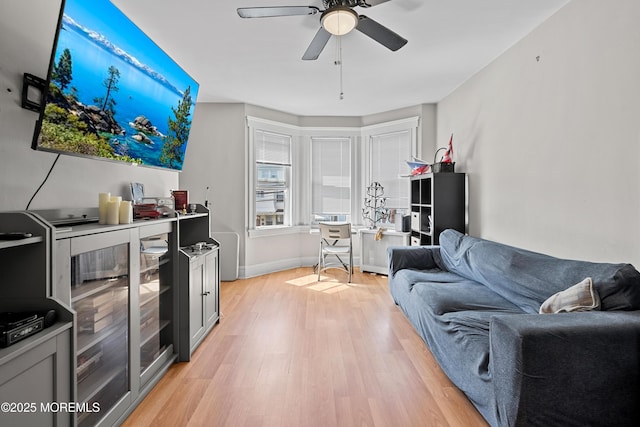 612 Grier Ave, Elizabeth, NJ 07202 - living area featuring light wood-style flooring and a ceiling fan