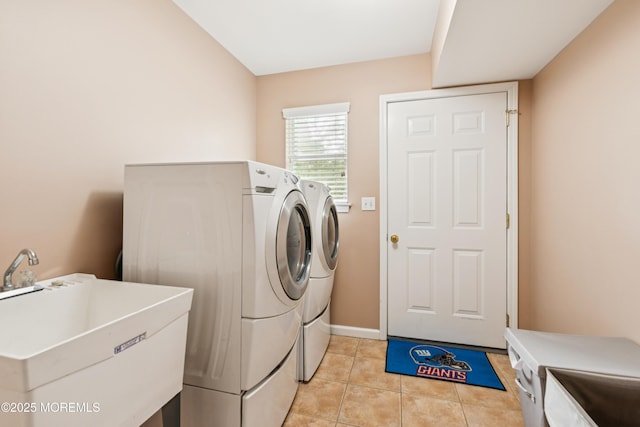 15 Bronia St, Howell, NJ 07731 - washroom with separate washer and dryer and light tile patterned floors