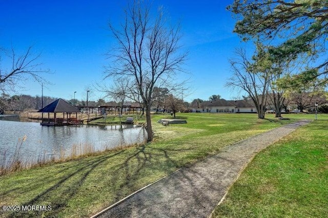 45 Leighton Ln, Manchester, NJ 08759 - view of grassy yard with a gazebo and a water view