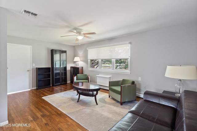 7 Bear Mountain Ct, Toms River, NJ 08753 - living room with wood finished floors and a ceiling fan