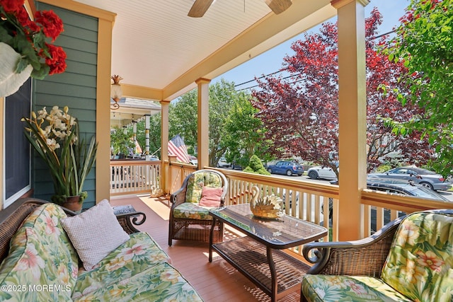 73 Clark Ave, Ocean Grove, NJ 07756 - porch with ceiling fan and outdoor lounge area