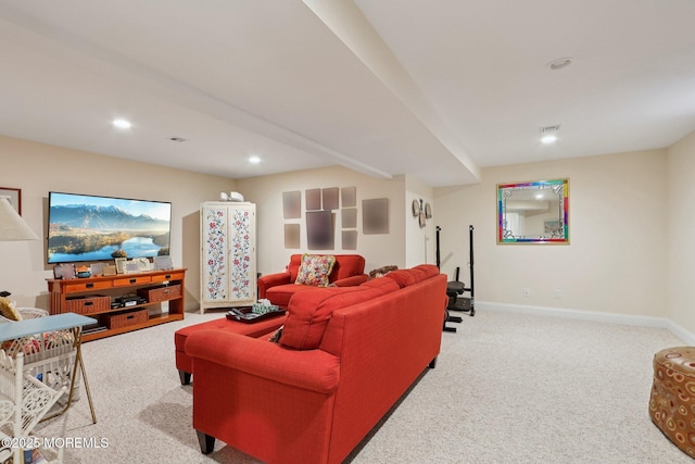 73 Clark Ave, Ocean Grove, NJ 07756 - living area featuring carpet and recessed lighting