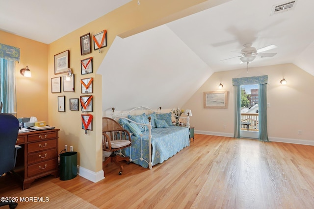 73 Clark Ave, Ocean Grove, NJ 07756 - home office with light wood-style flooring, ceiling fan, and lofted ceiling