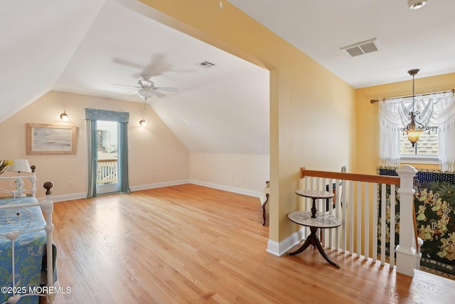 73 Clark Ave, Ocean Grove, NJ 07756 - bonus room with ceiling fan, wood finished floors, and vaulted ceiling