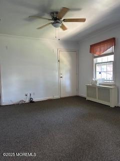 26 Pinckney Rd Unit C, Red Bank, NJ 07701 - spare room featuring a ceiling fan and dark colored carpet