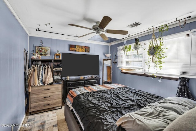 123 Susan Dr, Jackson, NJ 08527 - carpeted bedroom featuring ceiling fan and ornamental molding