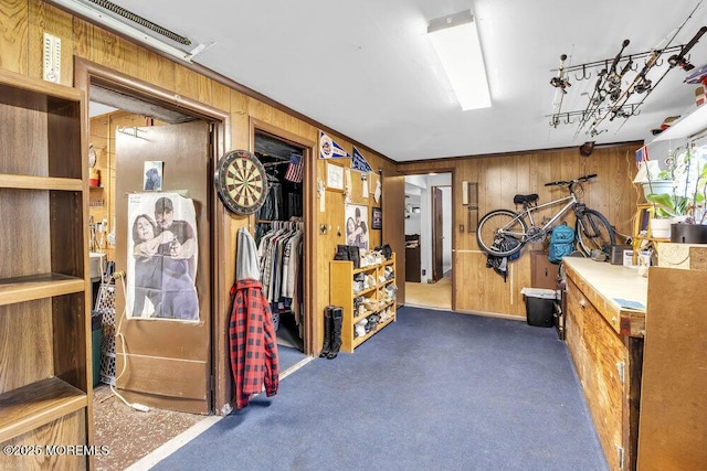 123 Susan Dr, Jackson, NJ 08527 - basement with wooden walls and carpet floors