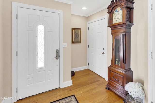 49 Farragut Dr, Brick, NJ 08723 - foyer entrance featuring light wood-style flooring, crown molding, and recessed lighting
