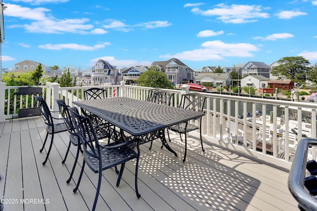 49 Farragut Dr, Brick, NJ 08723 - wooden terrace with a residential view and outdoor dining area