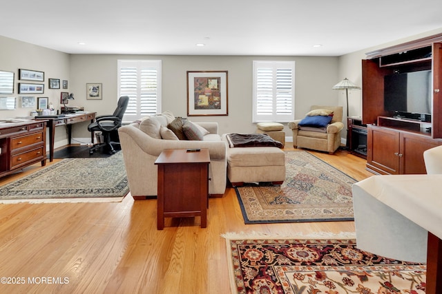 49 Farragut Dr, Brick, NJ 08723 - living area with a desk, light wood finished floors, and recessed lighting