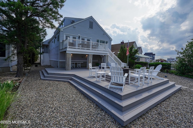 49 Farragut Dr, Brick, NJ 08723 - rear view of house featuring stairs and a deck