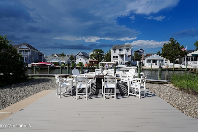 49 Farragut Dr, Brick, NJ 08723 - deck with a water view, a residential view, and a dock