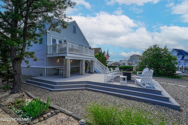 49 Farragut Dr, Brick, NJ 08723 - rear view of property featuring a wooden deck and stairs