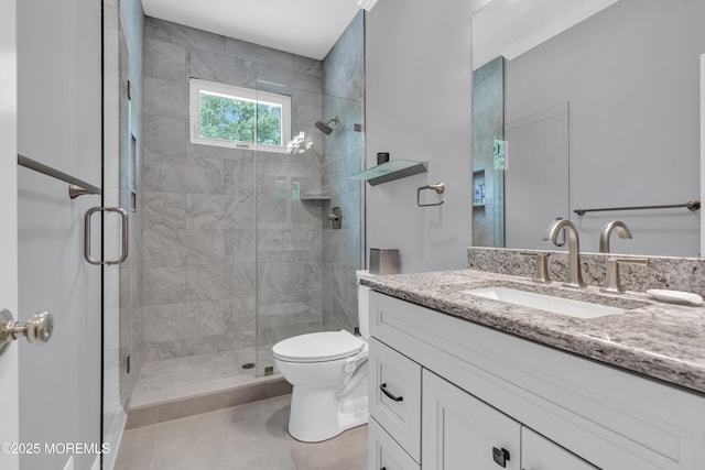 3 Algonquin Ct, Freehold, NJ 07728 - full bathroom featuring vanity, a stall shower, and tile patterned flooring