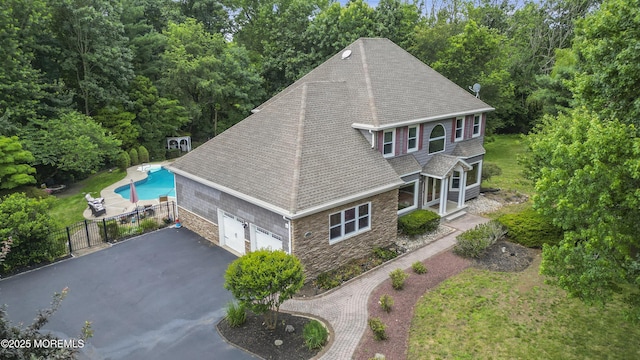 3 Algonquin Ct, Freehold, NJ 07728 - view from above of property featuring a pool