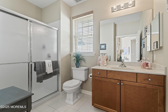 78 Honeysuckle Dr, Manahawkin, NJ 08050 - full bathroom featuring vanity, a stall shower, and tile patterned floors