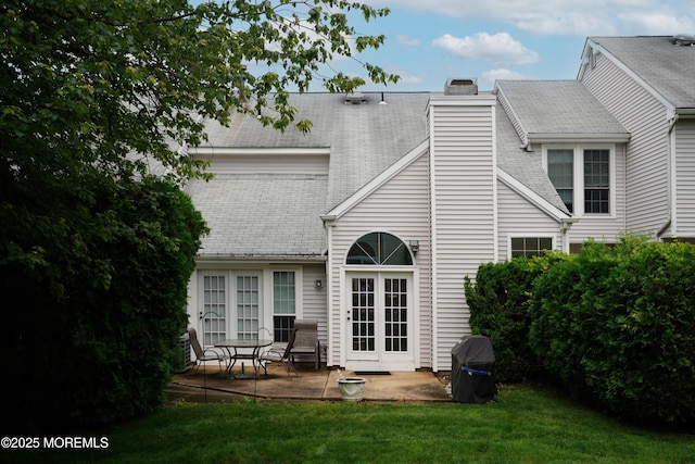 186 Snow Drop Pl, Freehold, NJ 07728 - back of property featuring a patio, a chimney, and a yard