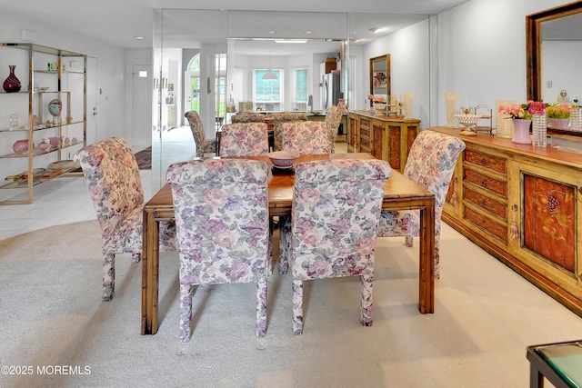 186 Snow Drop Pl, Freehold, NJ 07728 - dining space with carpet floors, recessed lighting, and tile patterned flooring