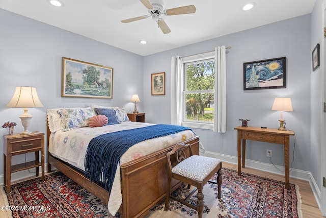 11 Sharon Dr, Ocean Twp, NJ 07712 - bedroom with wood finished floors, recessed lighting, and a ceiling fan