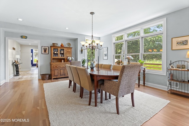11 Sharon Dr, Ocean Twp, NJ 07712 - dining room featuring a chandelier, light wood finished floors, and recessed lighting