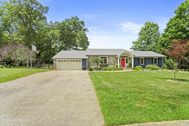 11 Sharon Dr, Ocean Twp, NJ 07712 - ranch-style home featuring driveway, an attached garage, and stone siding