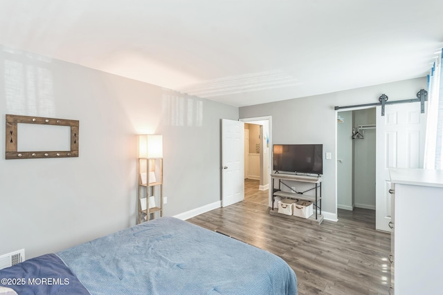 65 Cedar Ave Unit C10, Long Branch, NJ 07740 - bedroom with wood finished floors, a barn door, and a spacious closet