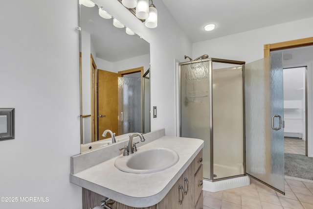 211 Meadow Blvd, Brick, NJ 08723 - full bath featuring tile patterned floors, a shower stall, and vanity