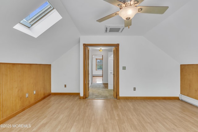 211 Meadow Blvd, Brick, NJ 08723 - bonus room featuring wood finished floors, vaulted ceiling, a skylight, and a ceiling fan
