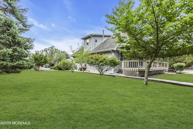 211 Meadow Blvd, Brick, NJ 08723 - view of grassy yard with a wooden deck