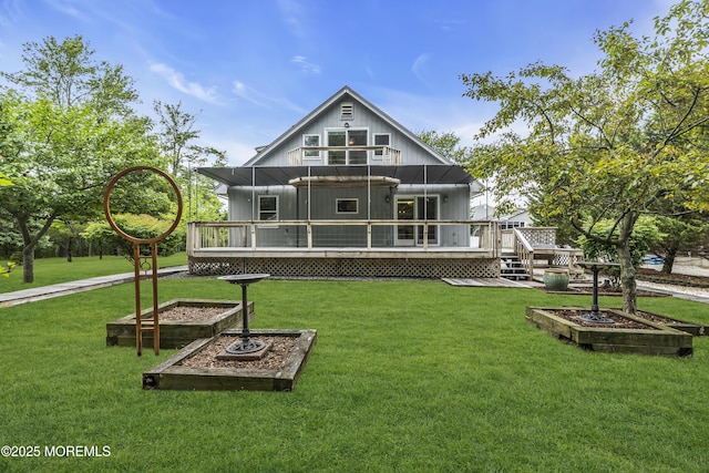 211 Meadow Blvd, Brick, NJ 08723 - back of house with a vegetable garden, a deck, and a yard